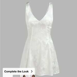 Cider White Floral Satin Dress